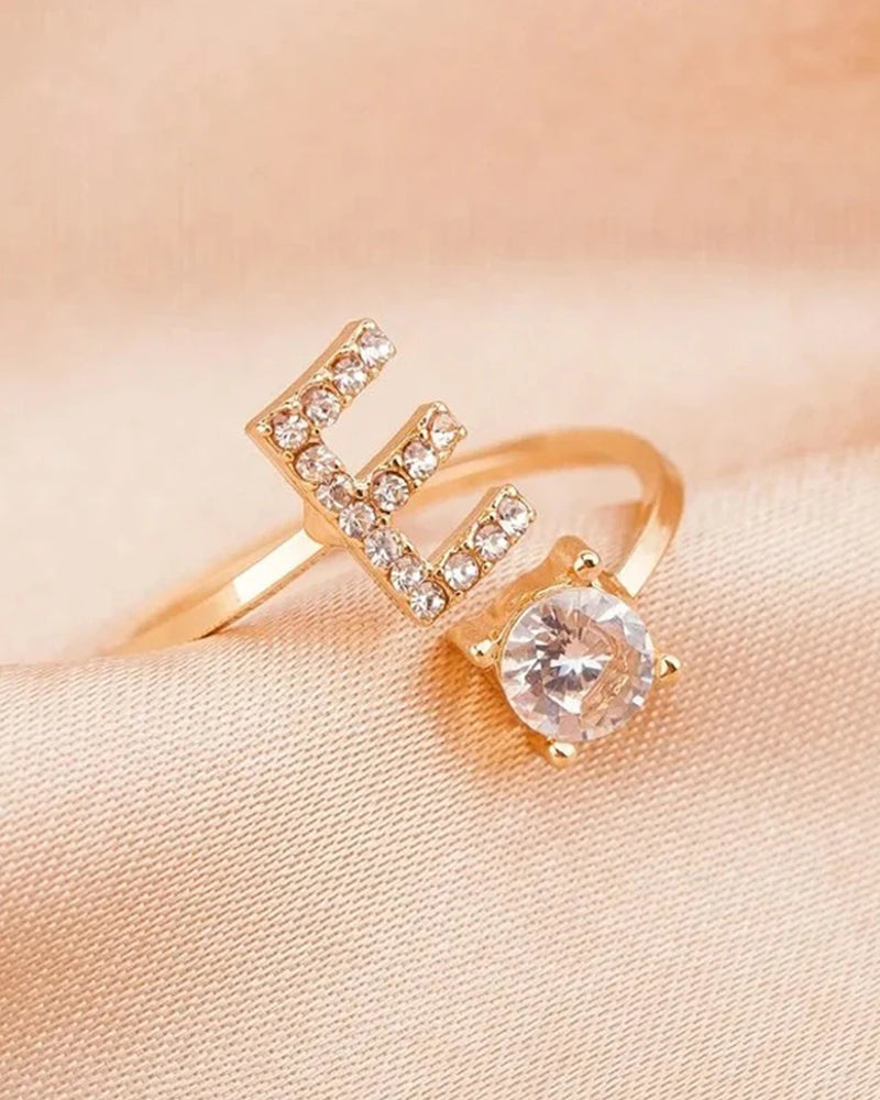 Zirka™ |Offener Zirkonia-Ring mit Initialen