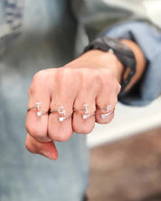 Zirka™ |Offener Zirkonia-Ring mit Initialen