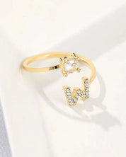 Zirka™ |Offener Zirkonia-Ring mit Initialen