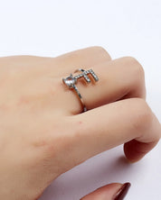 Zirka™ |Offener Zirkonia-Ring mit Initialen