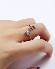 Zirka™ |Offener Zirkonia-Ring mit Initialen