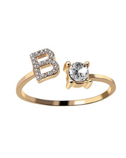 Zirka™ |Offener Zirkonia-Ring mit Initialen