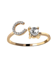 Zirka™ |Offener Zirkonia-Ring mit Initialen