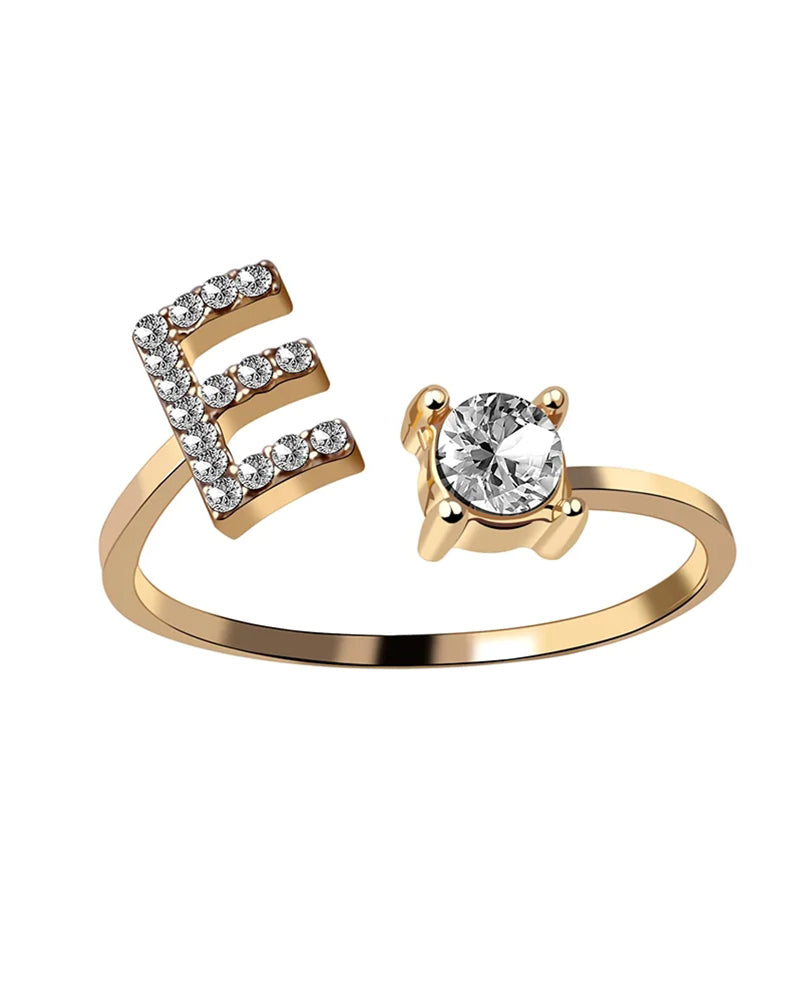 Zirka™ |Offener Zirkonia-Ring mit Initialen