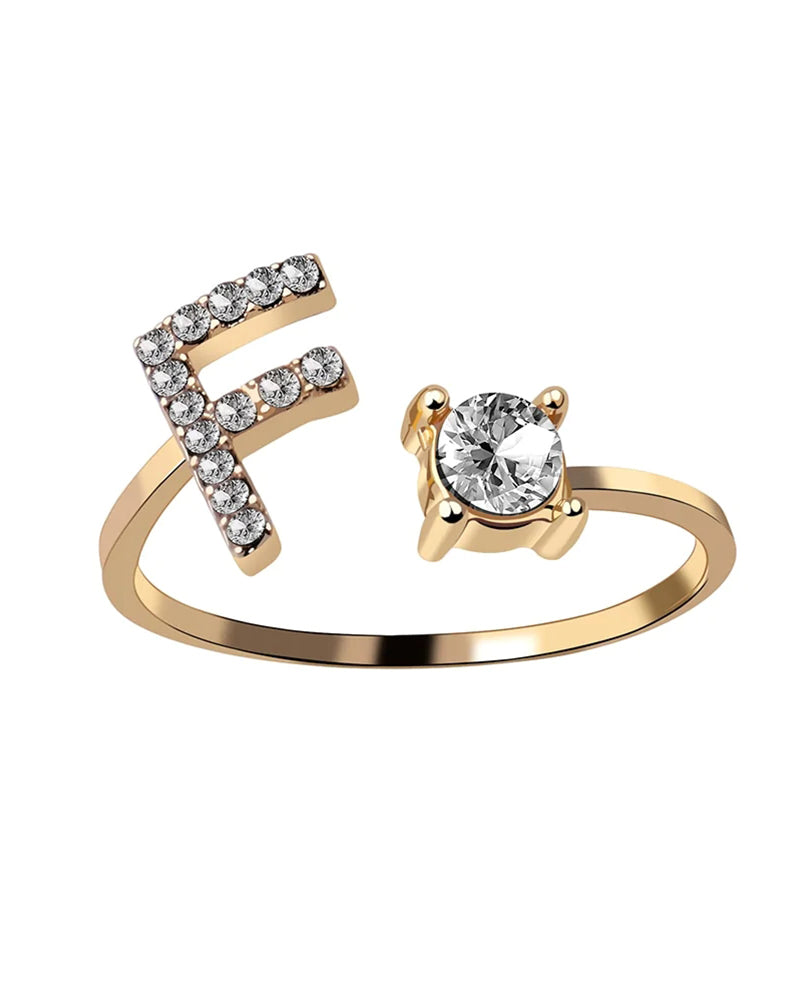 Zirka™ |Offener Zirkonia-Ring mit Initialen