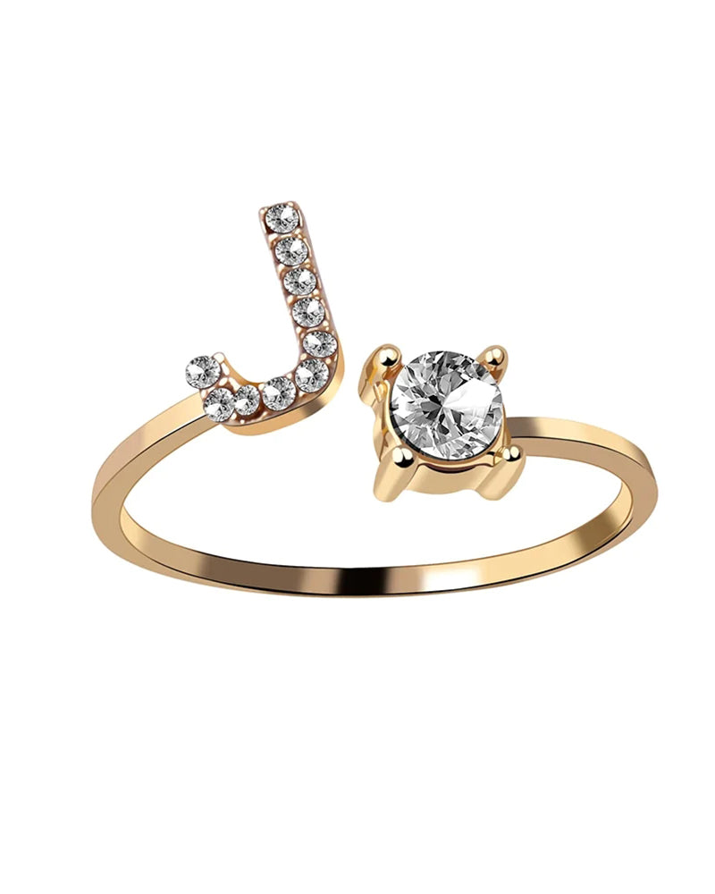 Zirka™ |Offener Zirkonia-Ring mit Initialen