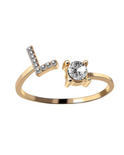 Zirka™ |Offener Zirkonia-Ring mit Initialen