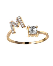 Zirka™ |Offener Zirkonia-Ring mit Initialen