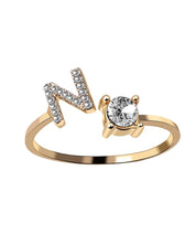 Zirka™ |Offener Zirkonia-Ring mit Initialen