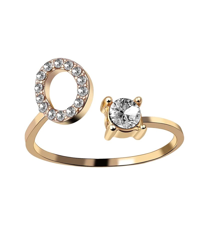 Zirka™ |Offener Zirkonia-Ring mit Initialen