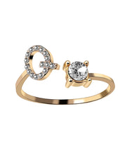 Zirka™ |Offener Zirkonia-Ring mit Initialen