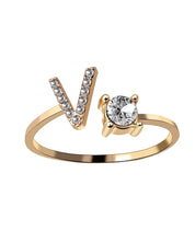 Zirka™ |Offener Zirkonia-Ring mit Initialen