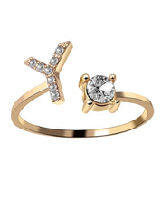 Zirka™ |Offener Zirkonia-Ring mit Initialen