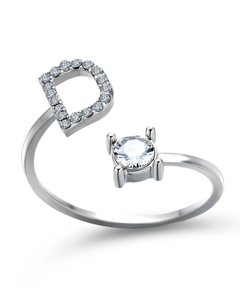 Zirka™ |Offener Zirkonia-Ring mit Initialen