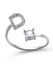 Zirka™ |Offener Zirkonia-Ring mit Initialen