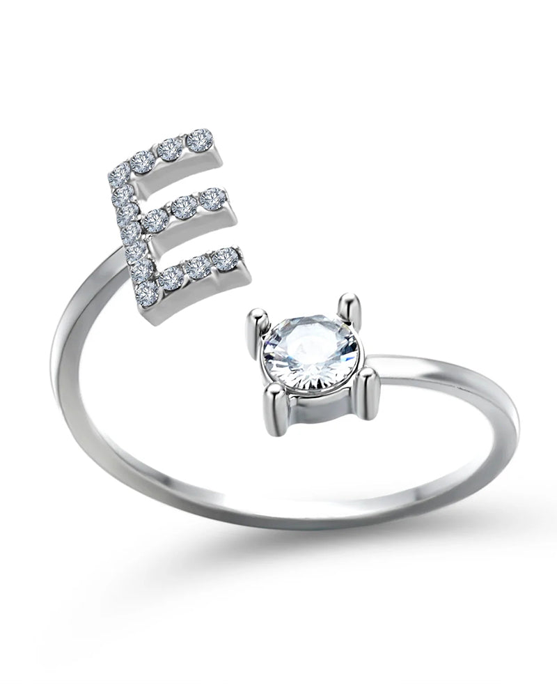 Zirka™ |Offener Zirkonia-Ring mit Initialen