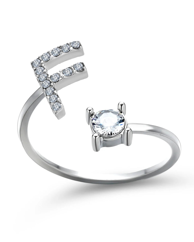 Zirka™ |Offener Zirkonia-Ring mit Initialen