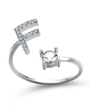 Zirka™ |Offener Zirkonia-Ring mit Initialen