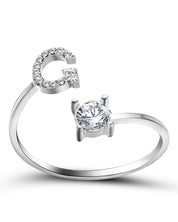 Zirka™ |Offener Zirkonia-Ring mit Initialen