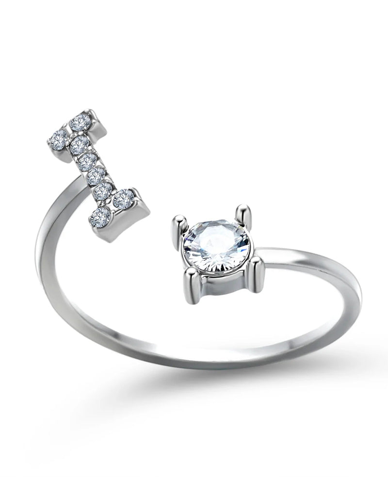 Zirka™ |Offener Zirkonia-Ring mit Initialen