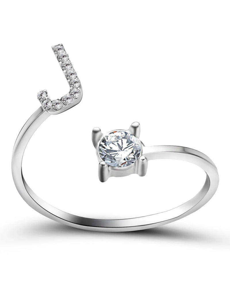 Zirka™ |Offener Zirkonia-Ring mit Initialen