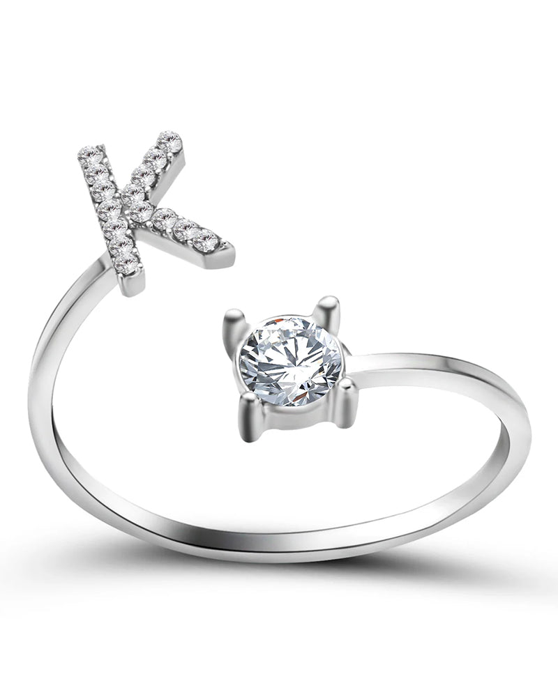 Zirka™ |Offener Zirkonia-Ring mit Initialen