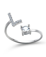 Zirka™ |Offener Zirkonia-Ring mit Initialen