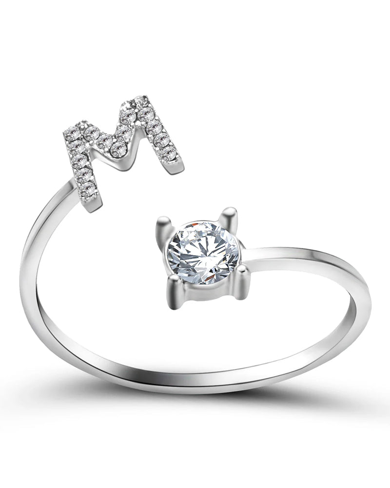 Zirka™ |Offener Zirkonia-Ring mit Initialen