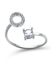 Zirka™ |Offener Zirkonia-Ring mit Initialen