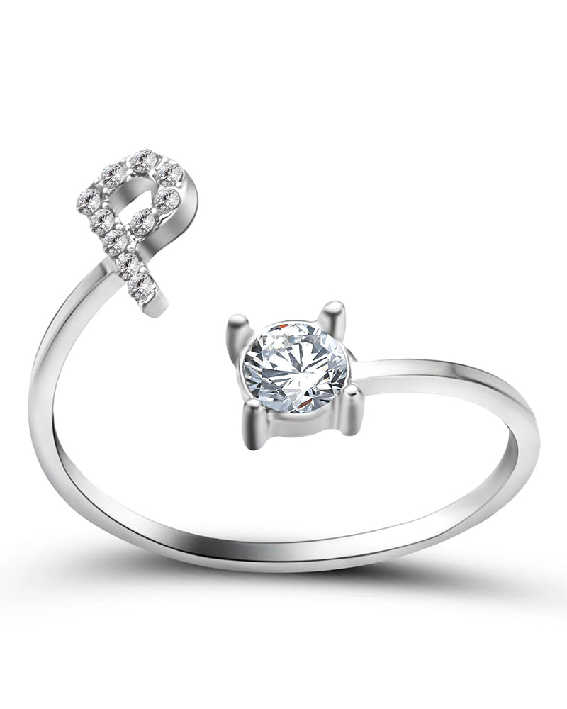 Zirka™ |Offener Zirkonia-Ring mit Initialen