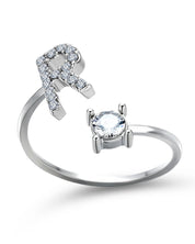 Zirka™ |Offener Zirkonia-Ring mit Initialen