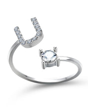 Zirka™ |Offener Zirkonia-Ring mit Initialen