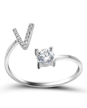 Zirka™ |Offener Zirkonia-Ring mit Initialen