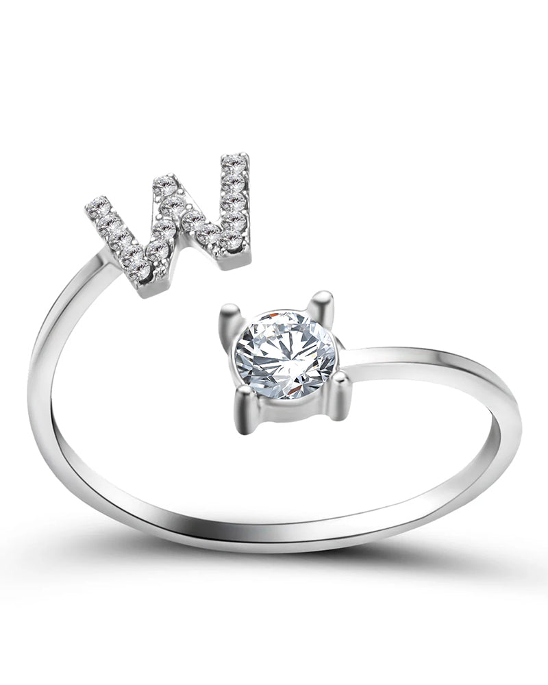 Zirka™ |Offener Zirkonia-Ring mit Initialen