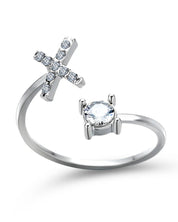 Zirka™ |Offener Zirkonia-Ring mit Initialen